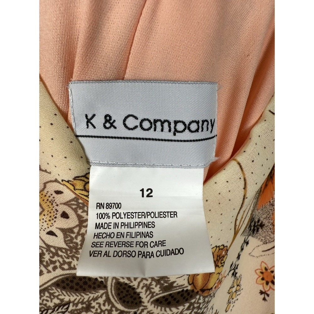 Vintage K‎ & Company Dress Floral Patchwork Ruffle Tiered Boho Maxi Y2K Size 12 - Picture 6 of 10